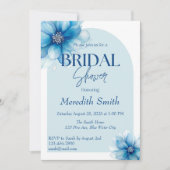 Elegant blauw bloemig Vrijgezellenfeest Kaart (Voorkant)