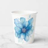 Elegant blauw bloemig Vrijgezellenfeest Papieren Bekers (Achterkant)