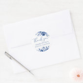 Elegant blauw bloemig Vrijgezellenfeest Ronde Sticker (Envelop)