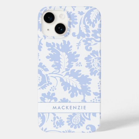 Elegant Blauw Bloemmotief Botanisch Case-Mate iPhone Case (Achterkant)