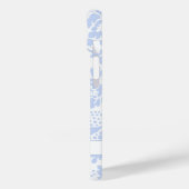 Elegant Blauw Bloemmotief Botanisch Case-Mate iPhone Case (Achterkant / Links)
