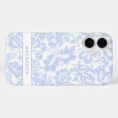 Elegant Blauw Bloemmotief Botanisch Case-Mate iPhone Case (Achterkant (horizontaal))