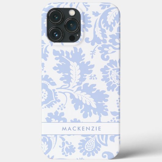 Elegant Blauw Bloemmotief Botanisch Case-Mate iPhone Case (Achterkant)