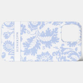 Elegant Blauw Bloemmotief Botanisch Case-Mate iPhone Case (Achterkant (horizontaal))
