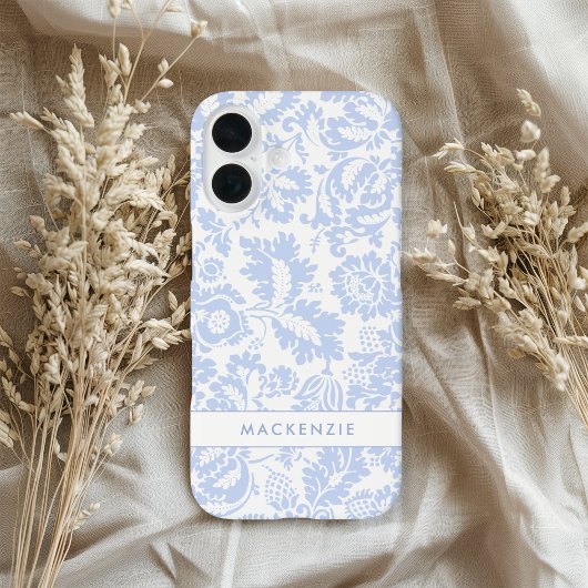 Elegant Blauw Bloemmotief Botanisch Case-Mate iPhone Case
