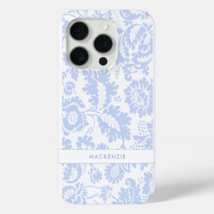 Elegant Blauw Bloemmotief Botanisch iPhone 15 Pro Case