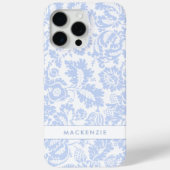 Elegant Blauw Bloemmotief Botanisch Case-Mate iPhone Case (Achterkant)