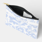 Elegant Blauw Bloemmotief Botanisch Etui (Open)