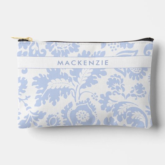 Elegant Blauw Bloemmotief Botanisch Etui (Voorkant)