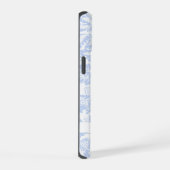 Elegant Blauw Bloemmotief Botanisch iPhone 15 Case (Rechterkant)