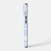 Elegant Blauw Bloemmotief Botanisch iPhone 15 Case (Linkerkant)