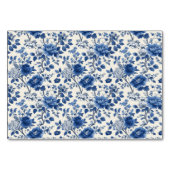 Elegant Blauw Bloemmotief Kaart (Achterkant)