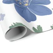 Elegant blauw bloemmotief met fris groen cadeaupapier (Rol Hoek)