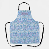 Elegant Blauw Bloemmotief Schort (Voorkant)