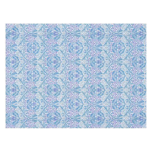 Elegant Blauw Bloemmotief Tafelkleed (Voorkant (Horizontaal))