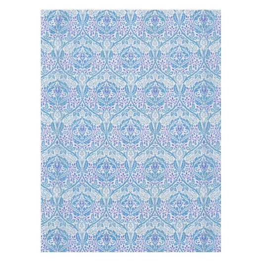 Elegant Blauw Bloemmotief Tafelkleed (Voorkant)