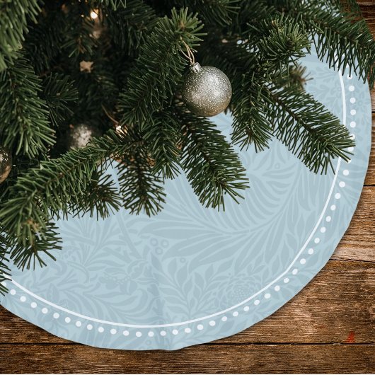 Elegant blauw bloempatroon gestippelde rand kerstboom rok