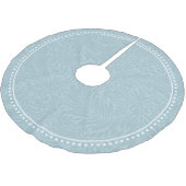 Elegant blauw bloempatroon gestippelde rand kerstboom rok (Gekanteld)