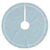 Elegant blauw bloempatroon gestippelde rand kerstboom rok (Voorkant)