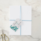 Elegant Blauw Bloemstuk Bruiloft Favor Cadeaulabel (Met Touw)