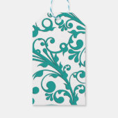Elegant Blauw Bloemstuk Bruiloft Favor Cadeaulabel (Achterkant)