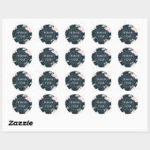 Elegant Blauw Blush Bloemen Patroon Dank u Ronde Sticker (Vel)