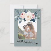 Elegant Blauw & Blush Licht Blauw Achtergrond Bloe (Voorkant)