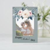 Elegant Blauw & Blush Licht Blauw Achtergrond Bloe (Staand voorkant)