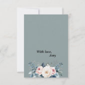 Elegant Blauw & Blush Licht Blauw Achtergrond Bloe (Achterkant)