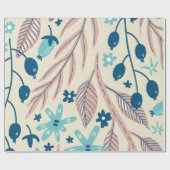 Elegant Blauw & Blush Natuur Cadeaupapier (Vlak)