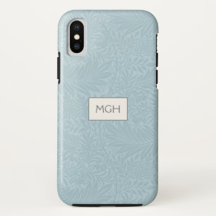 Elegant Blauw Boho Botanisch Patroon Monogram Case-Mate iPhone Case