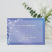 Elegant Blauw Boho Bruiloft RSVP Kaart (Staand voorkant)