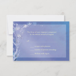 Elegant Blauw Boho Bruiloft RSVP Kaart