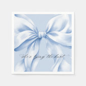 Elegant Blauw Boog Papier Servet (Voorkant)