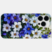 Elegant Blauw Botanisch Bloemontwerp, Zachte Natuu Case-Mate iPhone Case (Achterkant (horizontaal))
