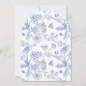 Elegant Blauw Botanisch Heilig Doopsel & 1e Verjaa Kaart (Achterkant)