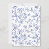 Elegant Blauw Botanisch Heilig Doopsel & 1e Verjaa Kaart (Achterkant)