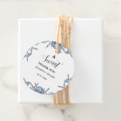 Elegant Blauw Botanisch Lief Dank u Partij Bedankjes Labels (In situ)