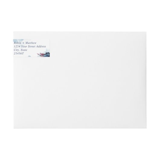 Elegant Blauw, Bourgogne en Paarse Bloemen, Bruilo (Voorkant)