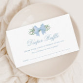 Elegant Blauw Bow Boy Baby shower Luier Raffle Informatiekaartje