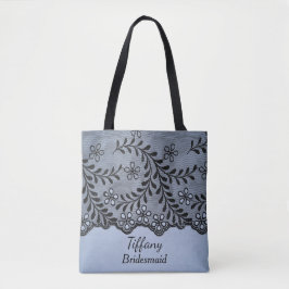 Elegant blauw bruidsmeisje tote bag