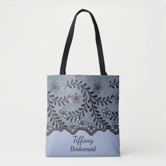 Elegant blauw bruidsmeisje tote bag (Voorkant)