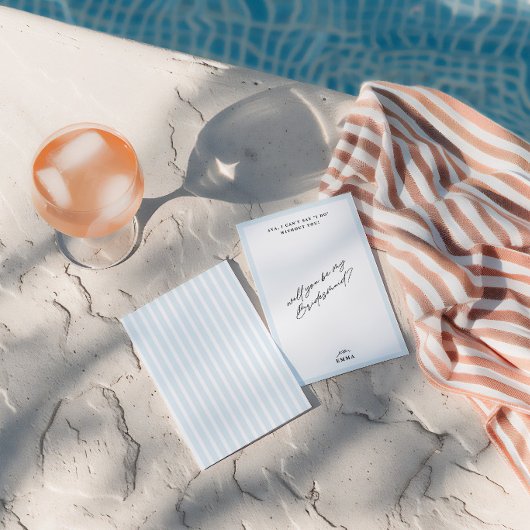 Elegant  blauw bruidsmeisje voorstel Kaart