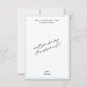 Elegant  blauw bruidsmeisje voorstel Kaart (Voorkant)