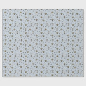 Elegant Blauw Buzzing Koningin Bee & Gouden Kroon Cadeaupapier (Vlak)