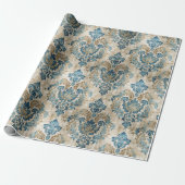 Elegant  blauw cadeaupapier (Uitgerold)