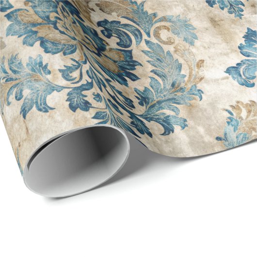 Elegant  blauw cadeaupapier (Rol Hoek)