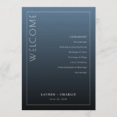 Elegant Blauw Ceremonieprogramma Programmakaart (Voorkant)