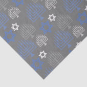 Elegant Blauw Chanoeka vakantie patroon Tissuepapier (Detail)