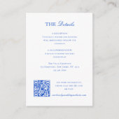 Elegant blauw chinoiserie bruiloft informatiekaartje (Voorkant)